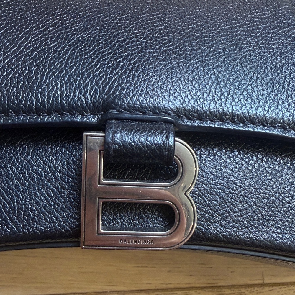 💟Balenciaga Black Hourglass Small Top Handle Kasky - Picture 2 of 10